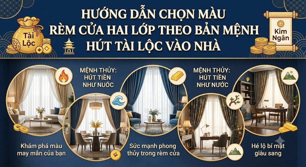 Hướng Dẫn Chọn Màu Rèm Cửa Hai Lớp Theo Bản Mệnh Hút Tài Lộc Vào Nhà