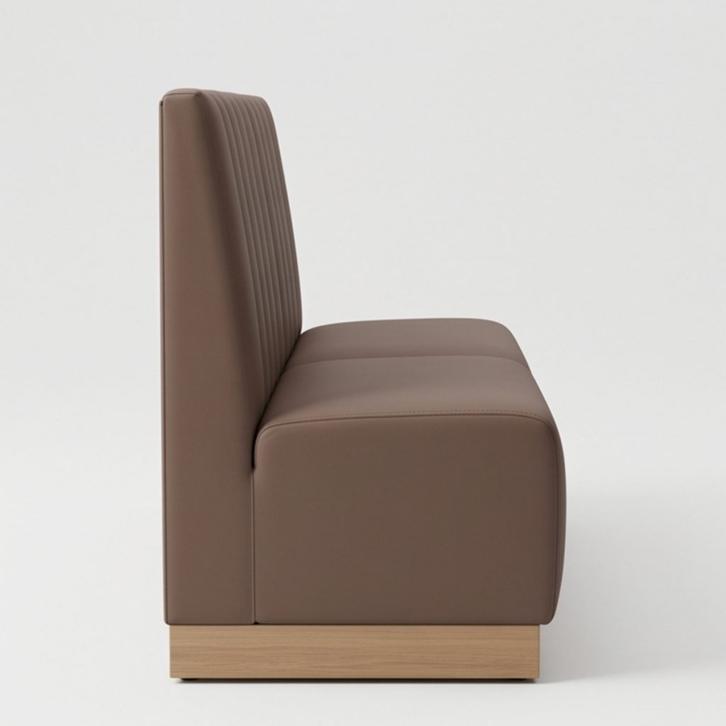 Sofa góc chữ U bọc da cao cấp tựa lưng múi dọc