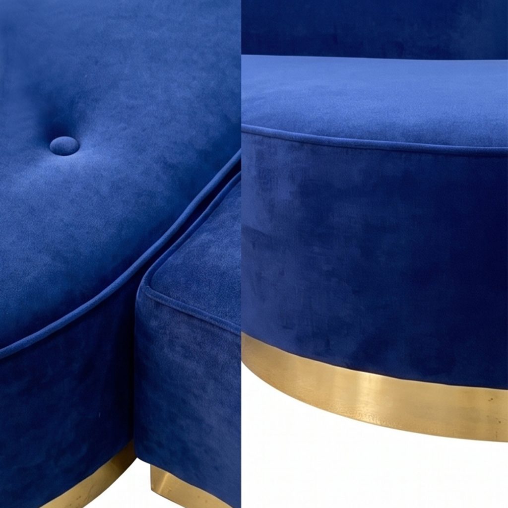 Sofa cong bọc nỉ