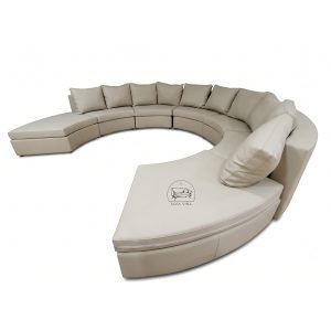 sofa tròn bọc da