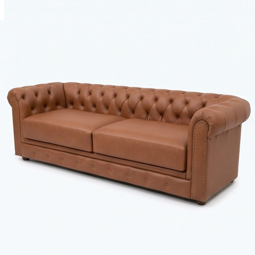 Sofa băng ba chỗ Chesterfield bọc da