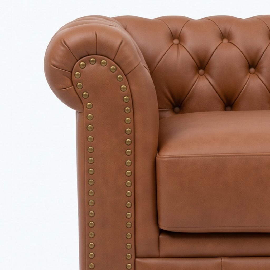 Sofa băng ba chỗ Chesterfield bọc da