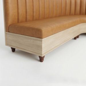 Sofa chữ U bọc da chân gỗ