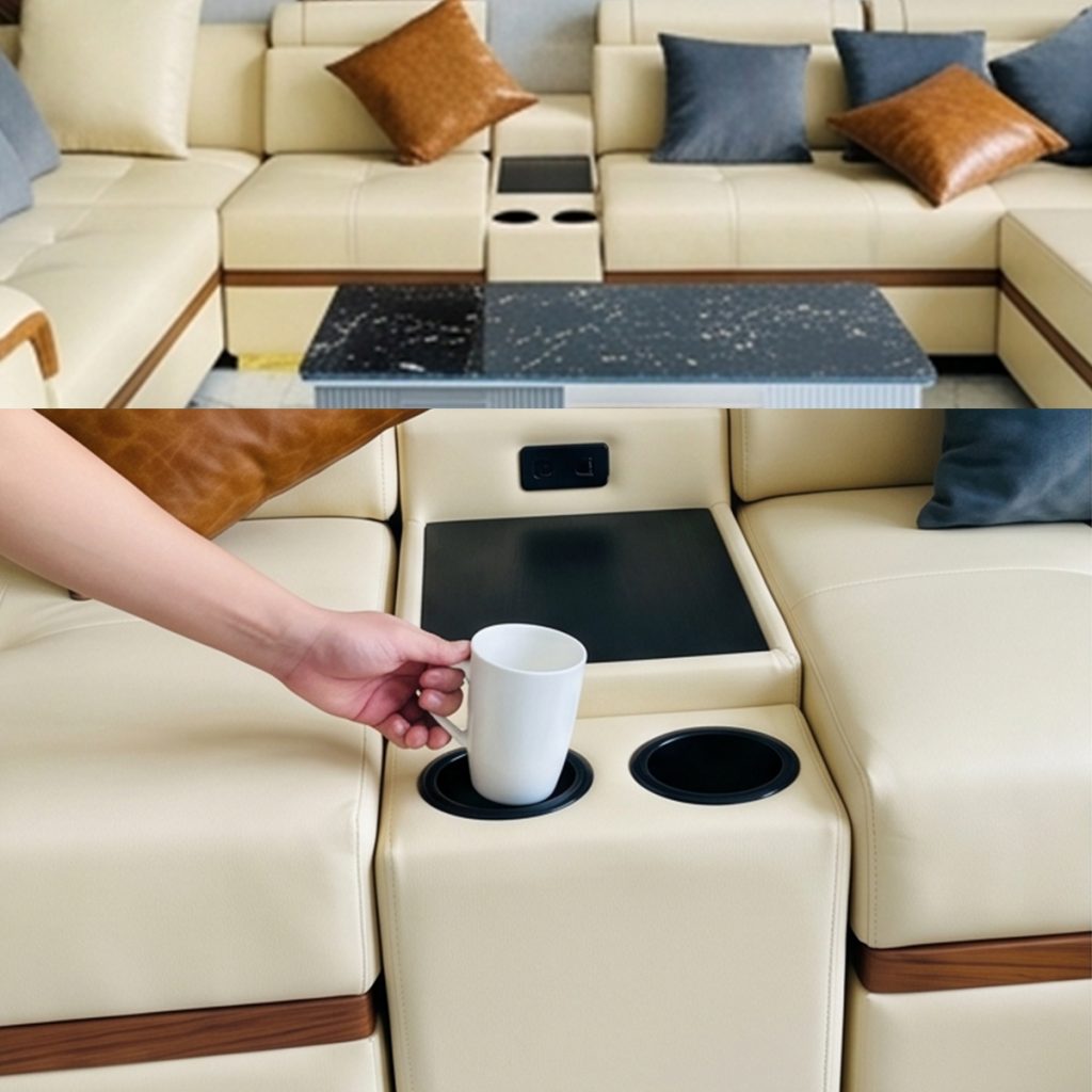 Sofa Góc Chữ L Bọc Da Cao Cấp