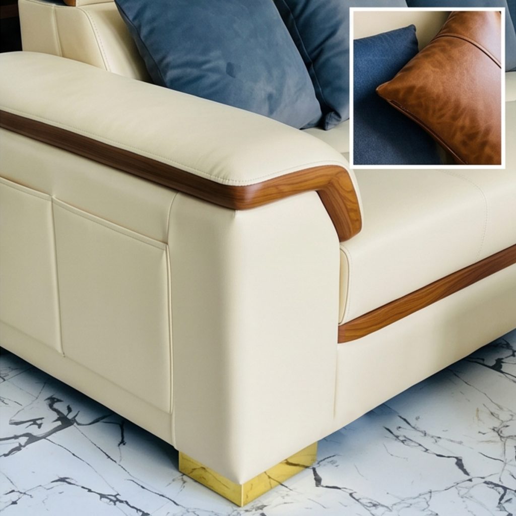 Sofa Góc Chữ L Bọc Da Cao Cấp