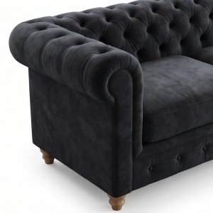 Sofa góc chữ L Chesterfield bọc nỉ nhung cao cấp